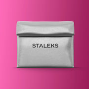 STALEKS BS-01 silberne Kosmetiktasche, Vorderansicht