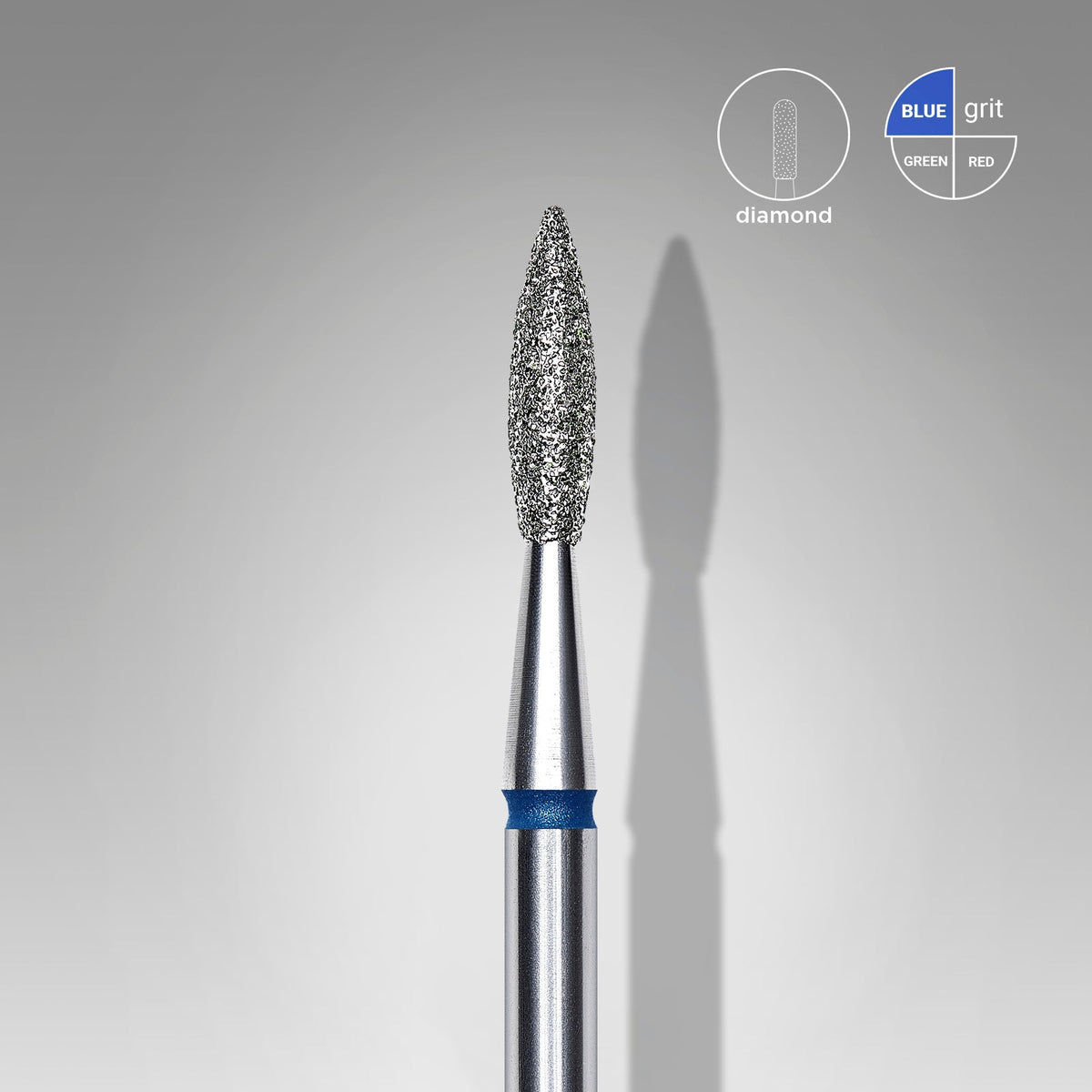 Diamantfräser spitze Flamme blau EXPERT Kopfdurchmesser 2,1 mm / Arbeitslänge 8 mm
