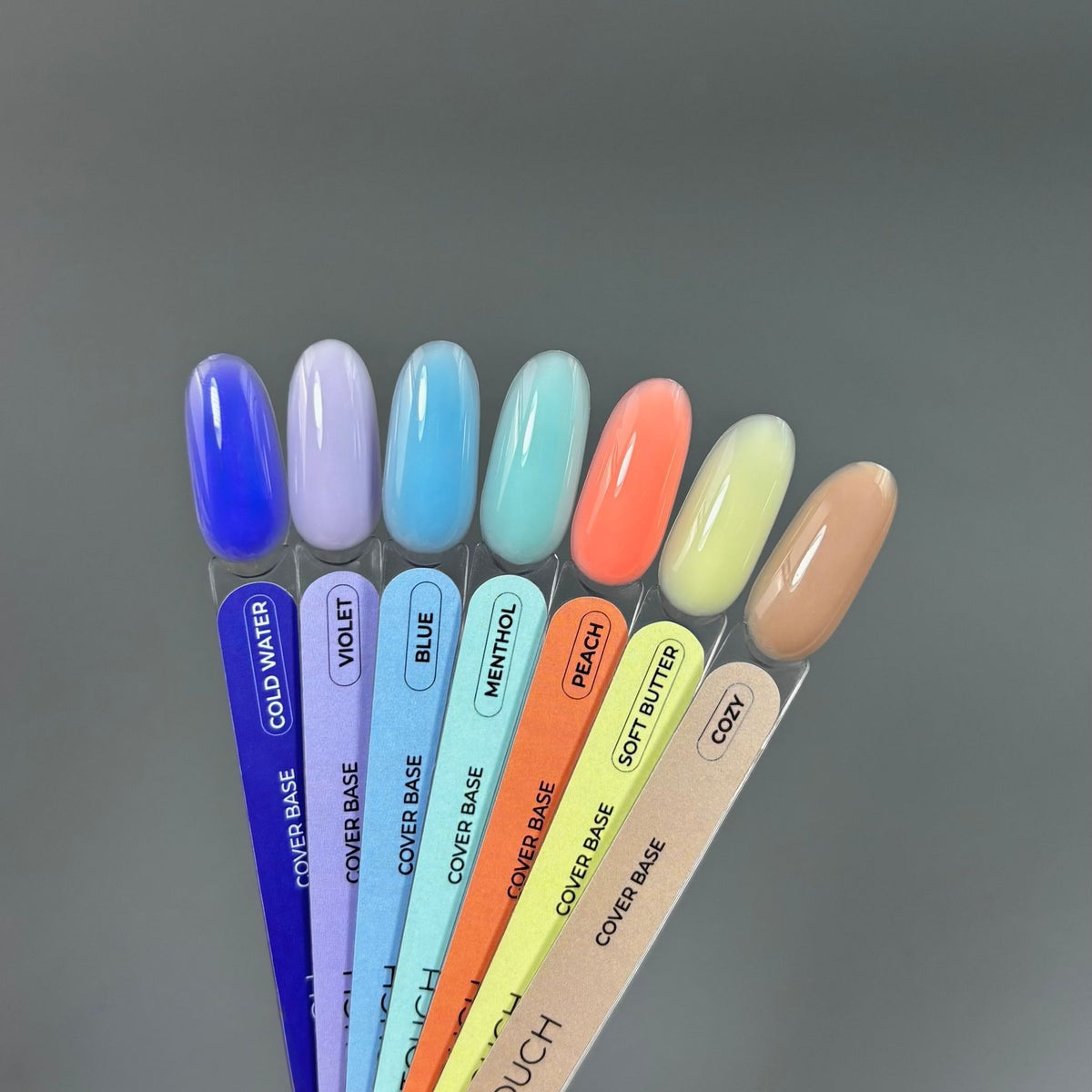 TOUCH Cover Base Menthol, 13 мл — палитра коллекции с этим оттенком