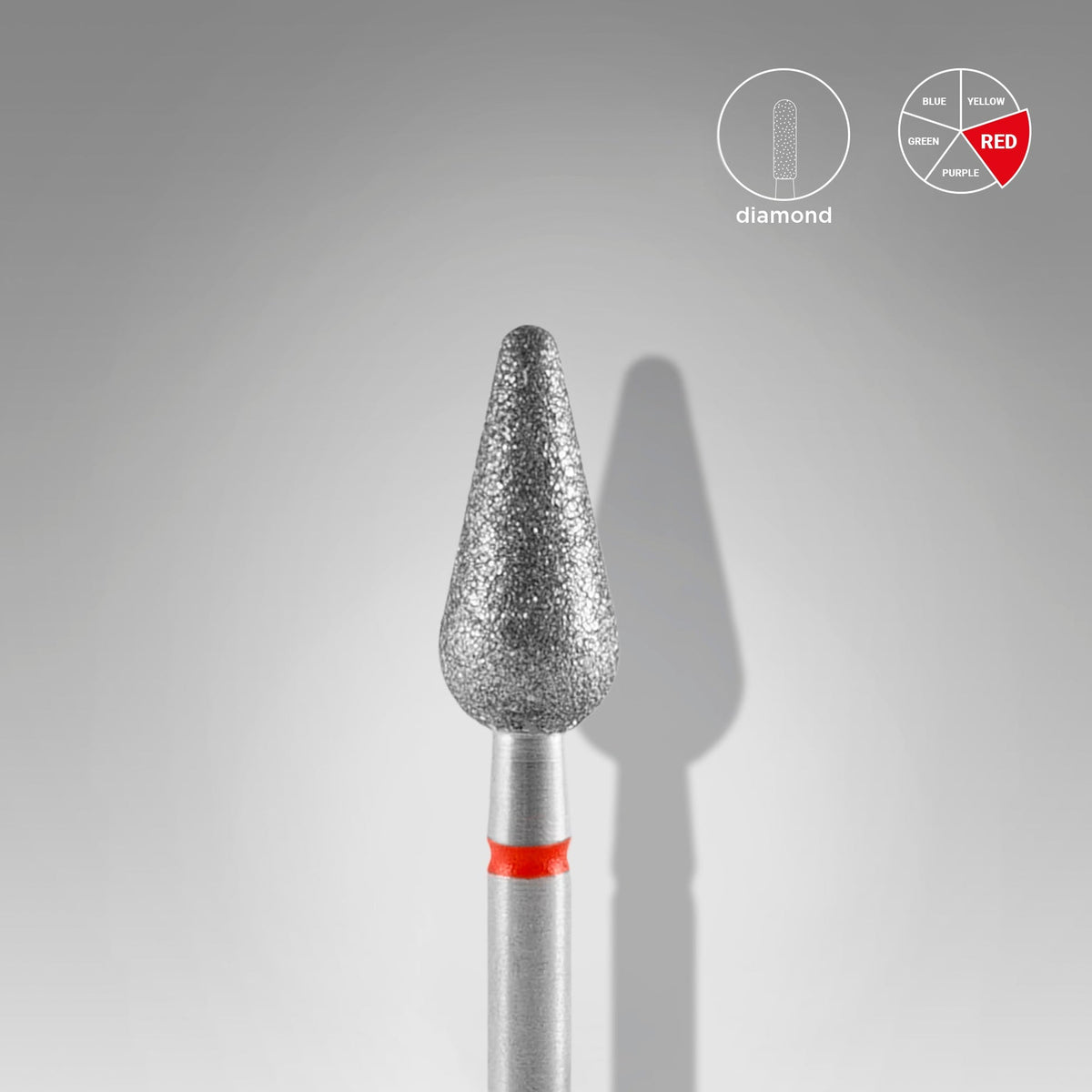 STALEKS EXPERT Diamantfräser Abgerundete Birne, rot, 5×12 mm