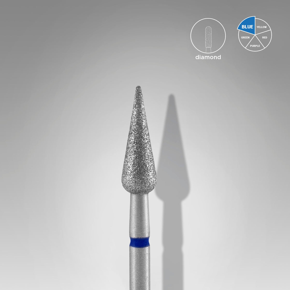 Diamantfräser spitze Birne blau EXPERT Kopfdurchmesser 4 mm / Arbeitslänge 12 mm