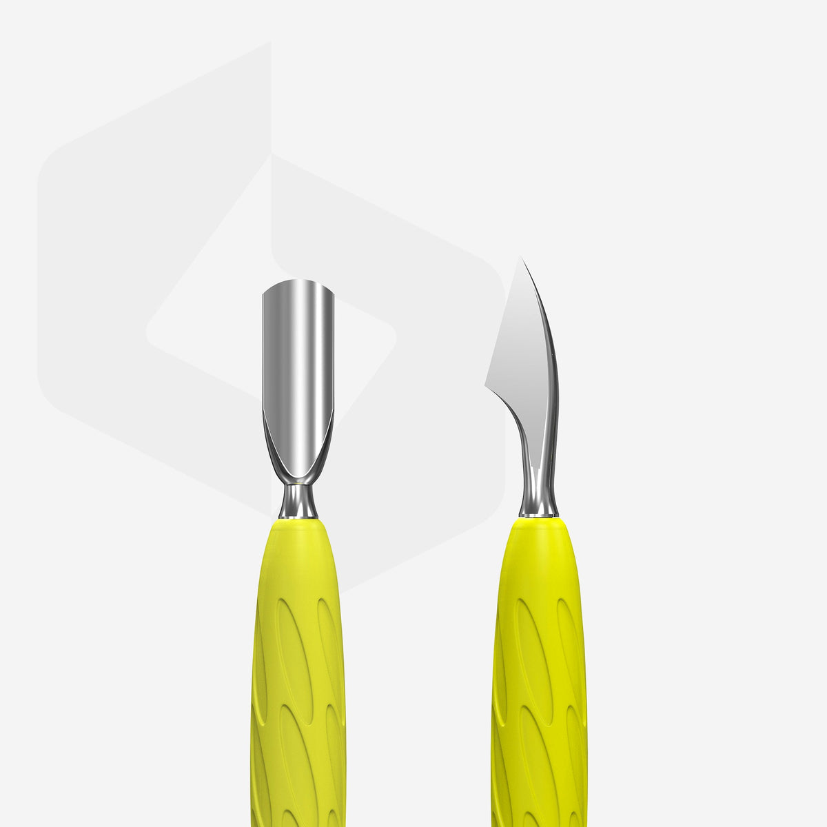 Manicure pusher Gummy with yellow silicone handle UNIQ 10 TYPE 3 (rounded narrow pusher and cleaner) – Ansicht 2