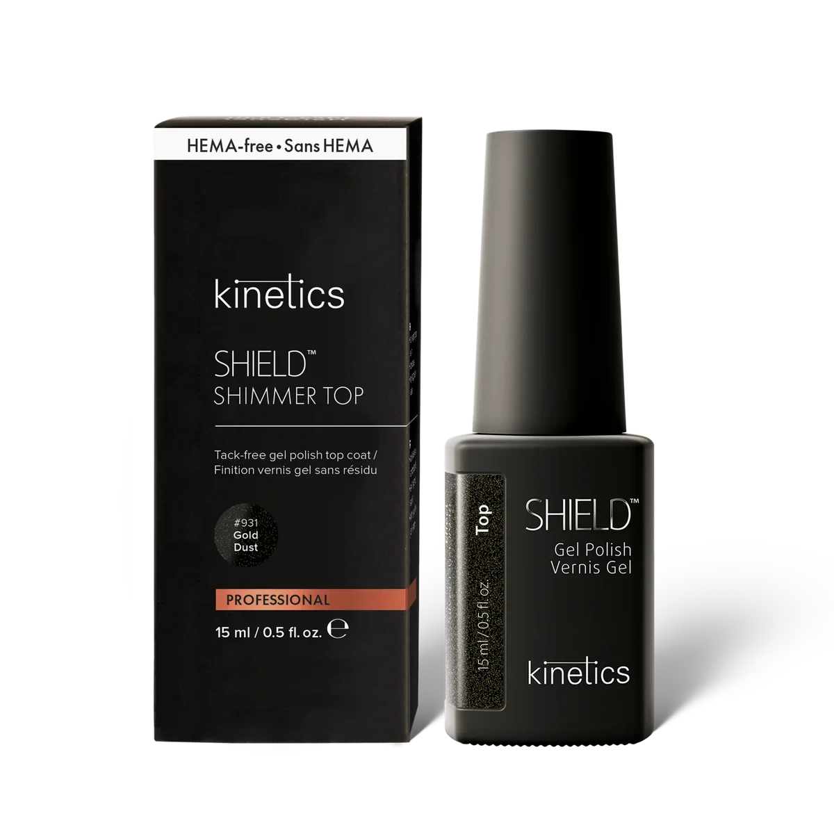 Kinetics SHIELD Shimmer Top Gold dust #931, 15 ml