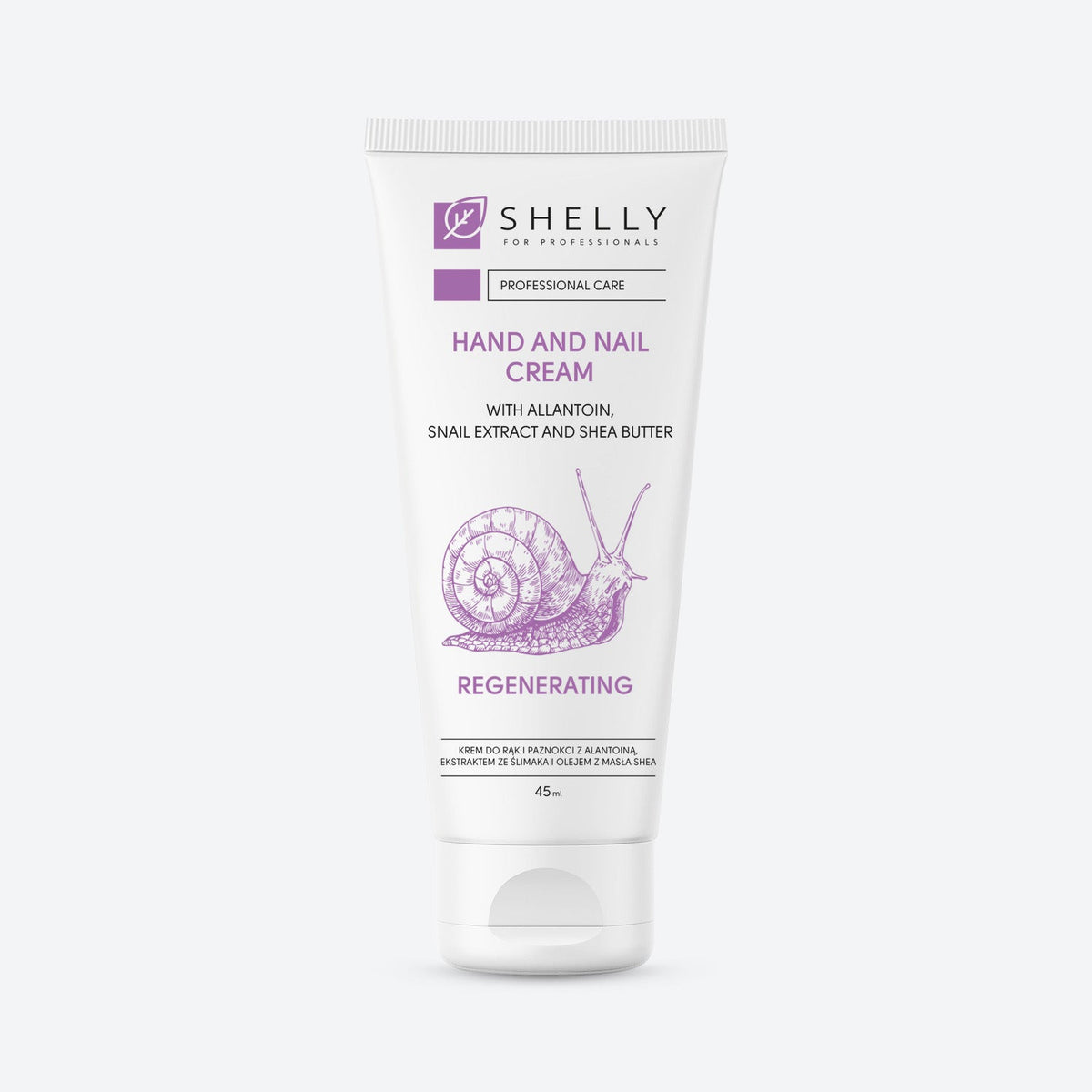 Hand- und Nagelcreme mit Allantoin, Schneckenextrakt und Sheabutter Shelly 45 ml