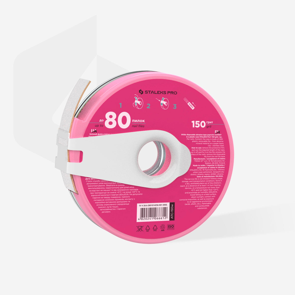 Disposable white abrasive tape papmAm EXPERT 150 Körnung in a plastic case – Ansicht 2
