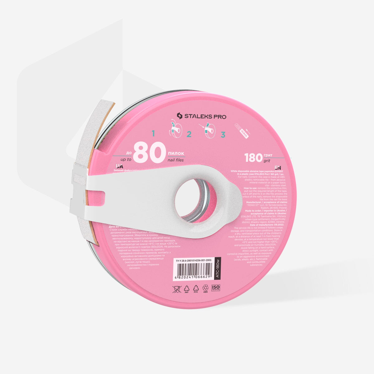 Disposable white abrasive tape papmAm EXPERT 180 Körnung in a plastic case – Ansicht 2