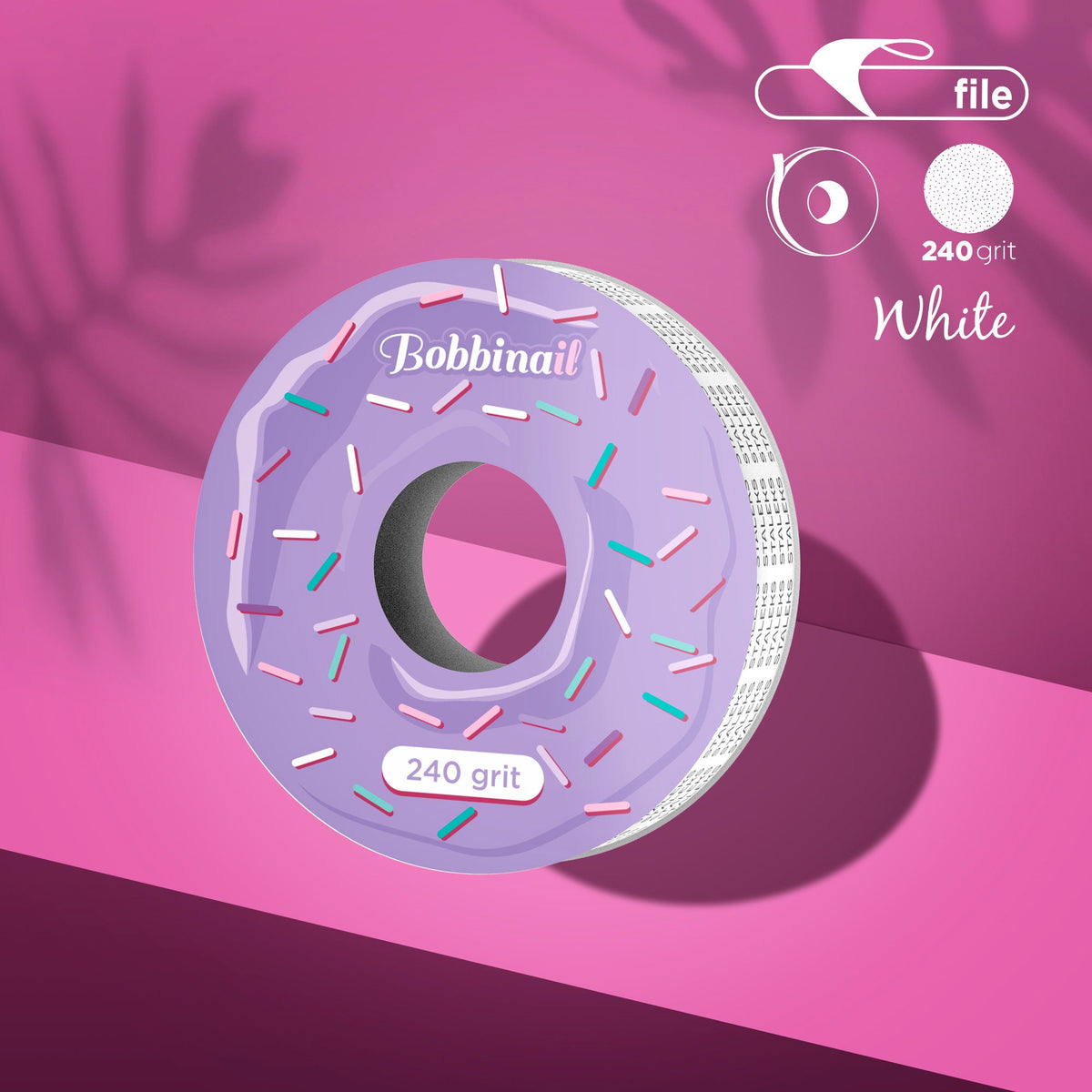Disposable white abrasive tape EXPERT 240 Körnung for the plastic case