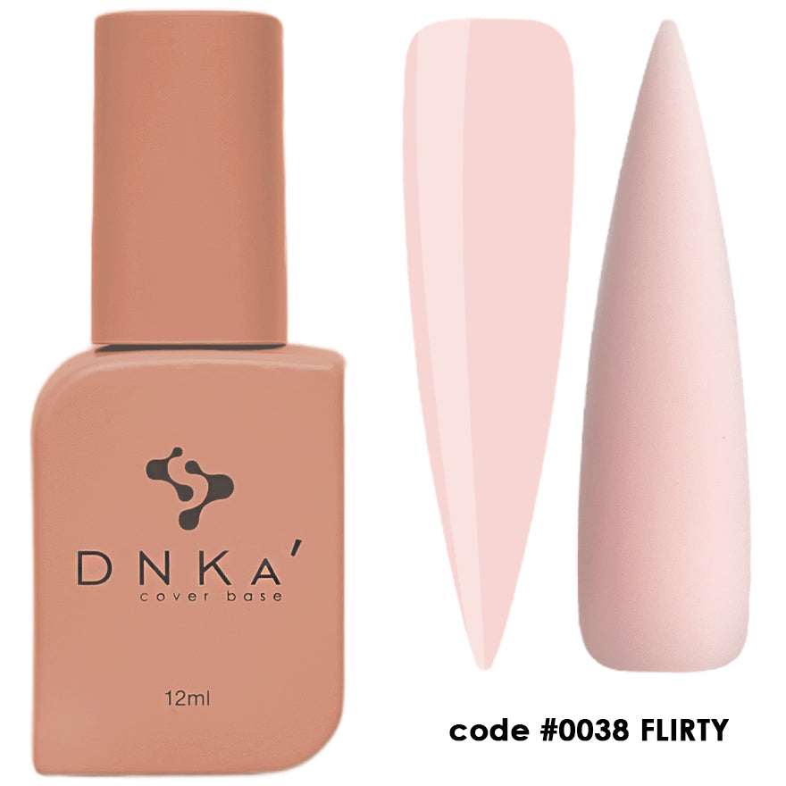 RUBBER BASE FRENCH НОВА ФОРМУЛА "DNKa" (cover), 12 мл #0038 Flirty