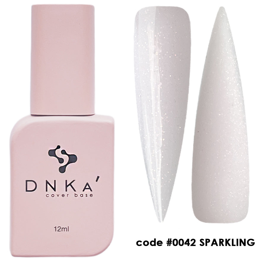 RUBBER BASE FRENCH НОВА ФОРМУЛА "DNKa" (cover), 12 мл #0042 Sparkling
