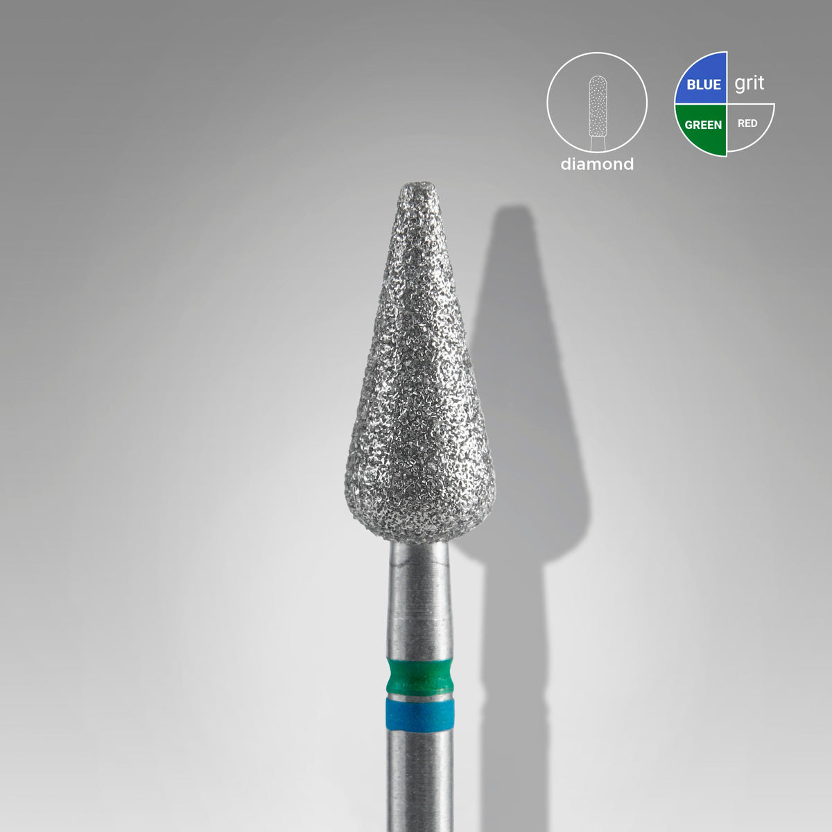STALEKS EXPERT DUO Diamantfräser spitze Birne, blau-grün, 5 × 12 mm