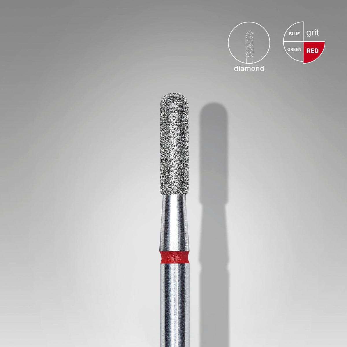STALEKS EXPERT Diamantfräser Abgerundeter Zylinder, rot, 2,3×8 mm