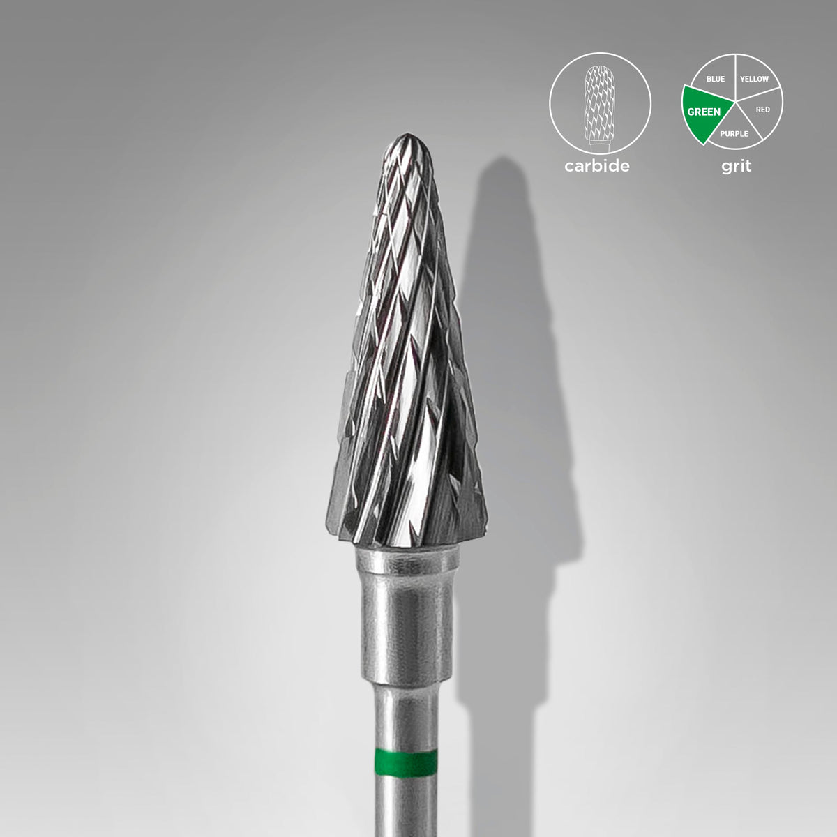 Hartmetallfräser Kegelform grün EXPERT Kopfdurchmesser 6 mm / Arbeitslänge 14 mm