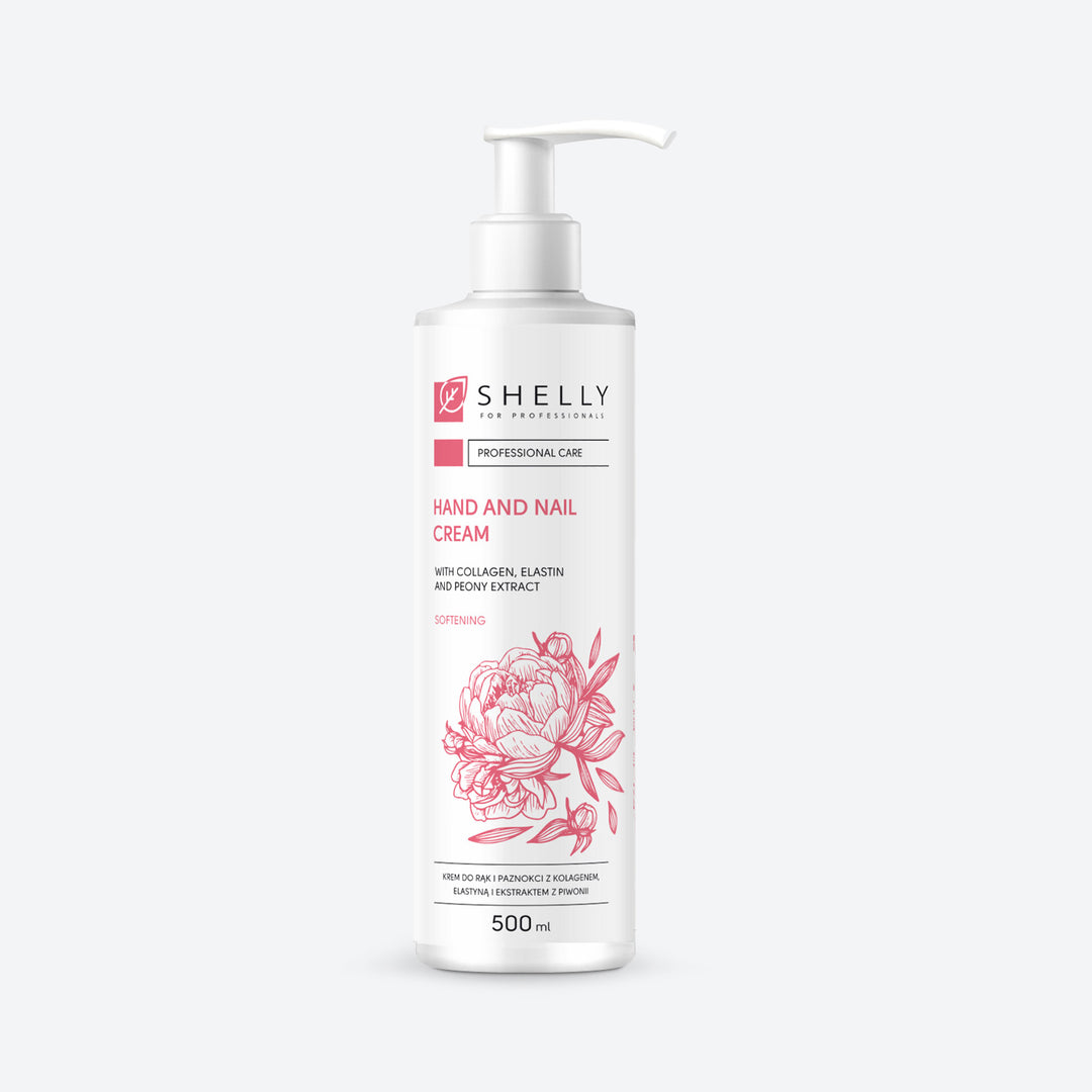 Hand- und Nagelcreme mit Kollagen, Elastin und Pfingstrosenextrakt Shelly 500 ml