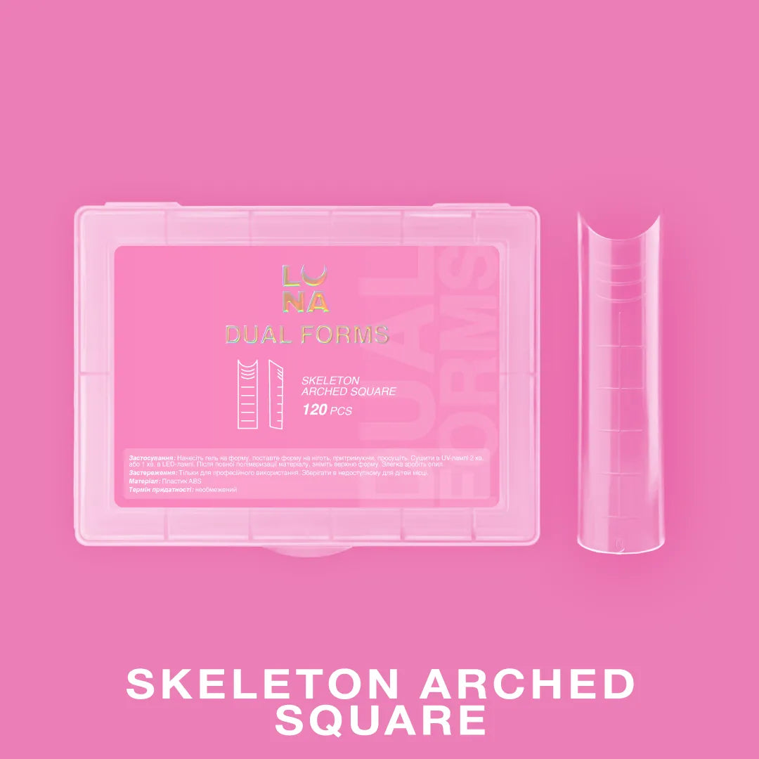 Lunamoon Dual-Nagelformen Skeleton Arched Square – Ansicht 2