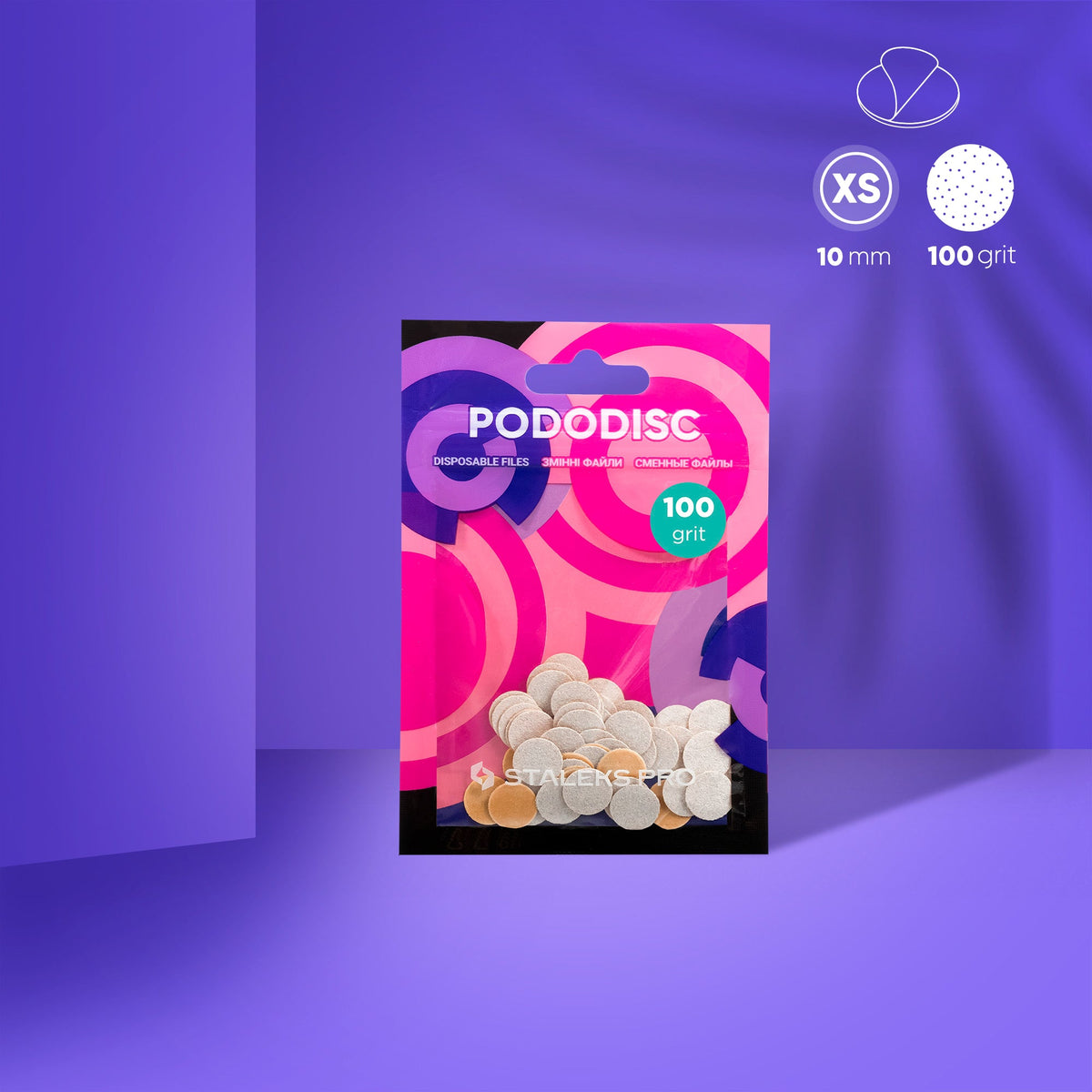 Disposable white files für Pediküre-Scheibe PODODISC XS EXPERT 100 Körnung (50 Stk.)