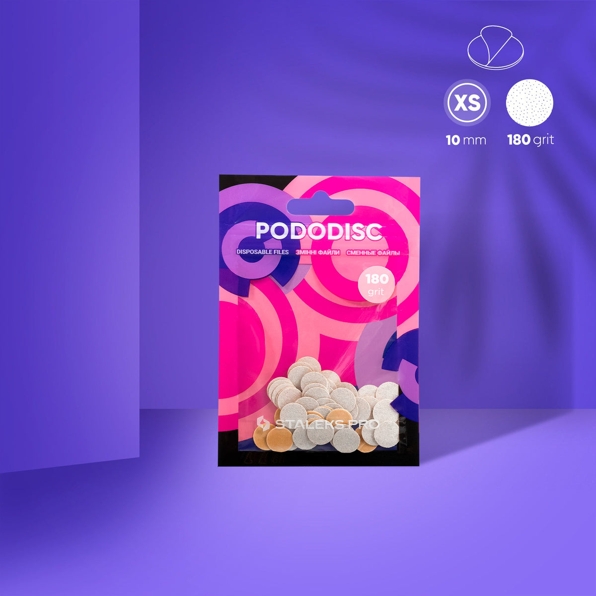 Disposable white files für Pediküre-Scheibe PODODISC XS EXPERT 180 Körnung (50 Stk.)