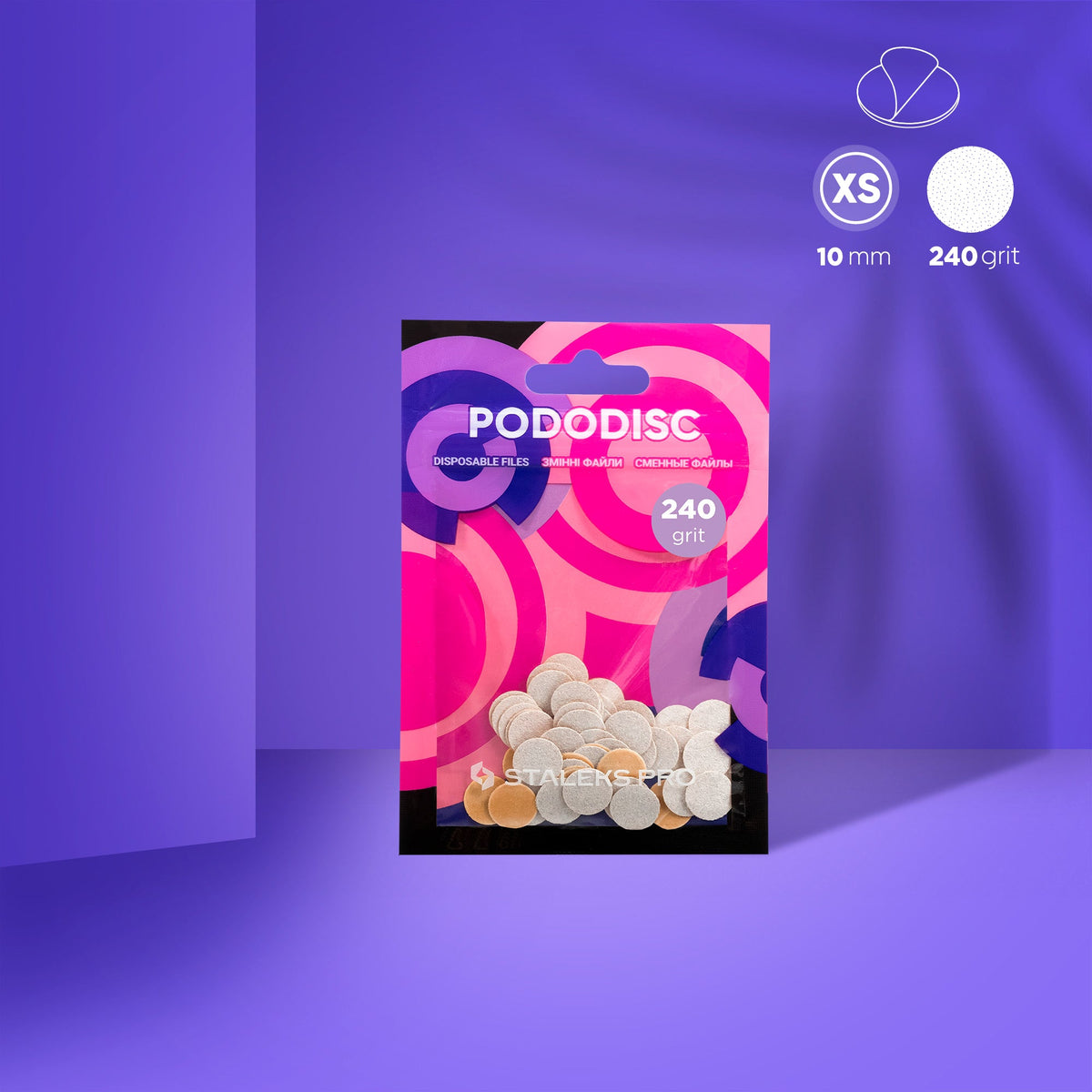 Disposable white files für Pediküre-Scheibe PODODISC XS EXPERT 240 Körnung (50 Stk.)