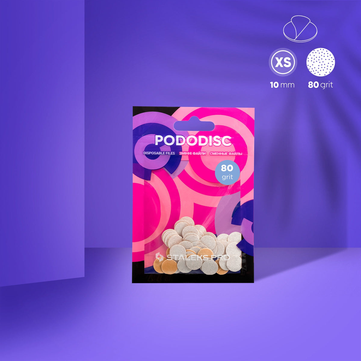 Disposable white files für Pediküre-Scheibe PODODISC XS EXPERT 80 Körnung (50 Stk.)
