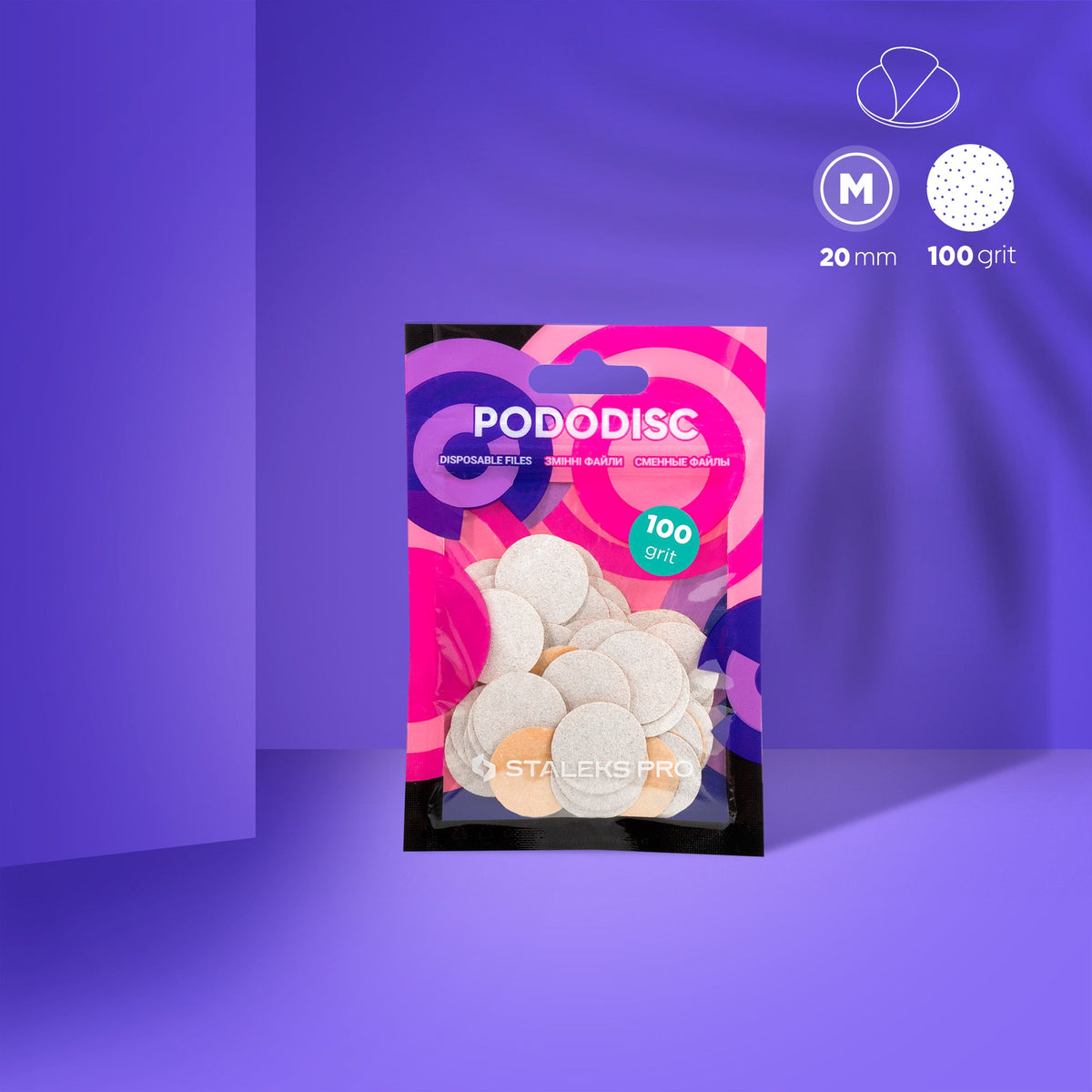 Disposable white files für Pediküre-Scheibe PODODISC M EXPERT 100 Körnung (50 Stk.)