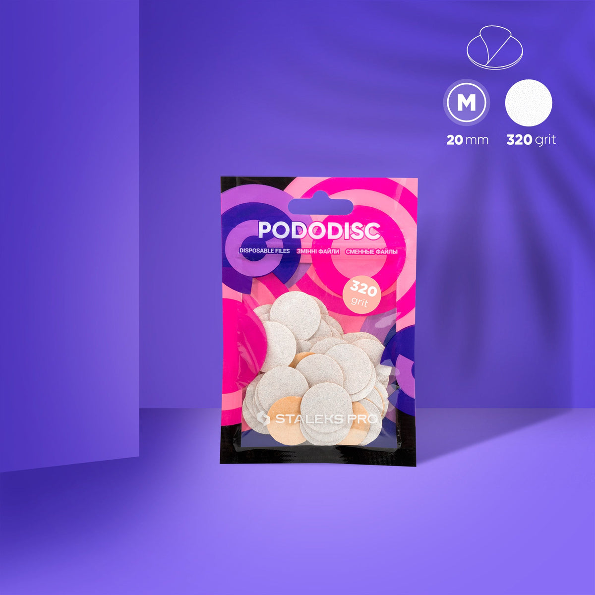 Disposable white files für Pediküre-Scheibe PODODISC M EXPERT 320 Körnung (50 Stk.)